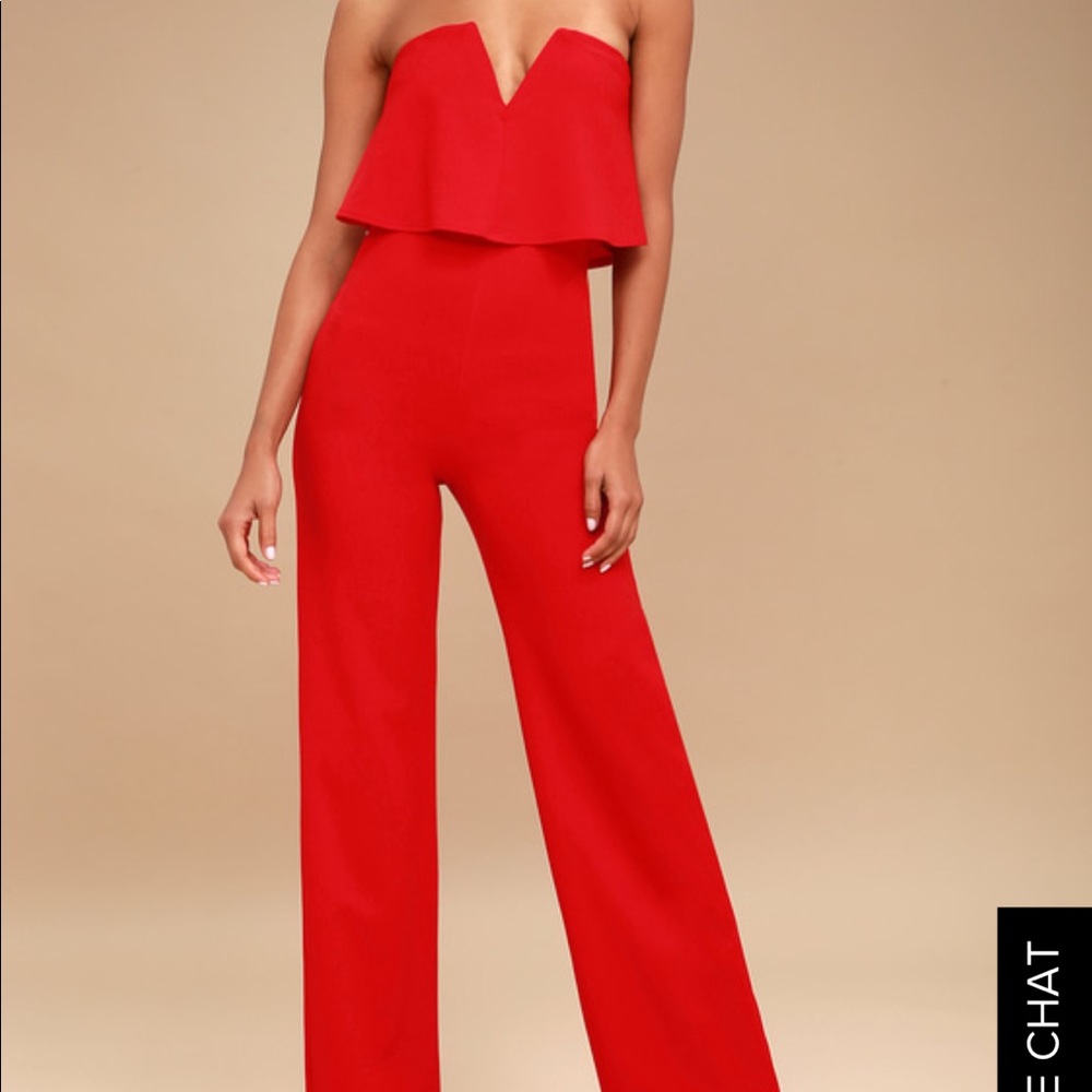 LULU’s Red Hot Jumpsuit